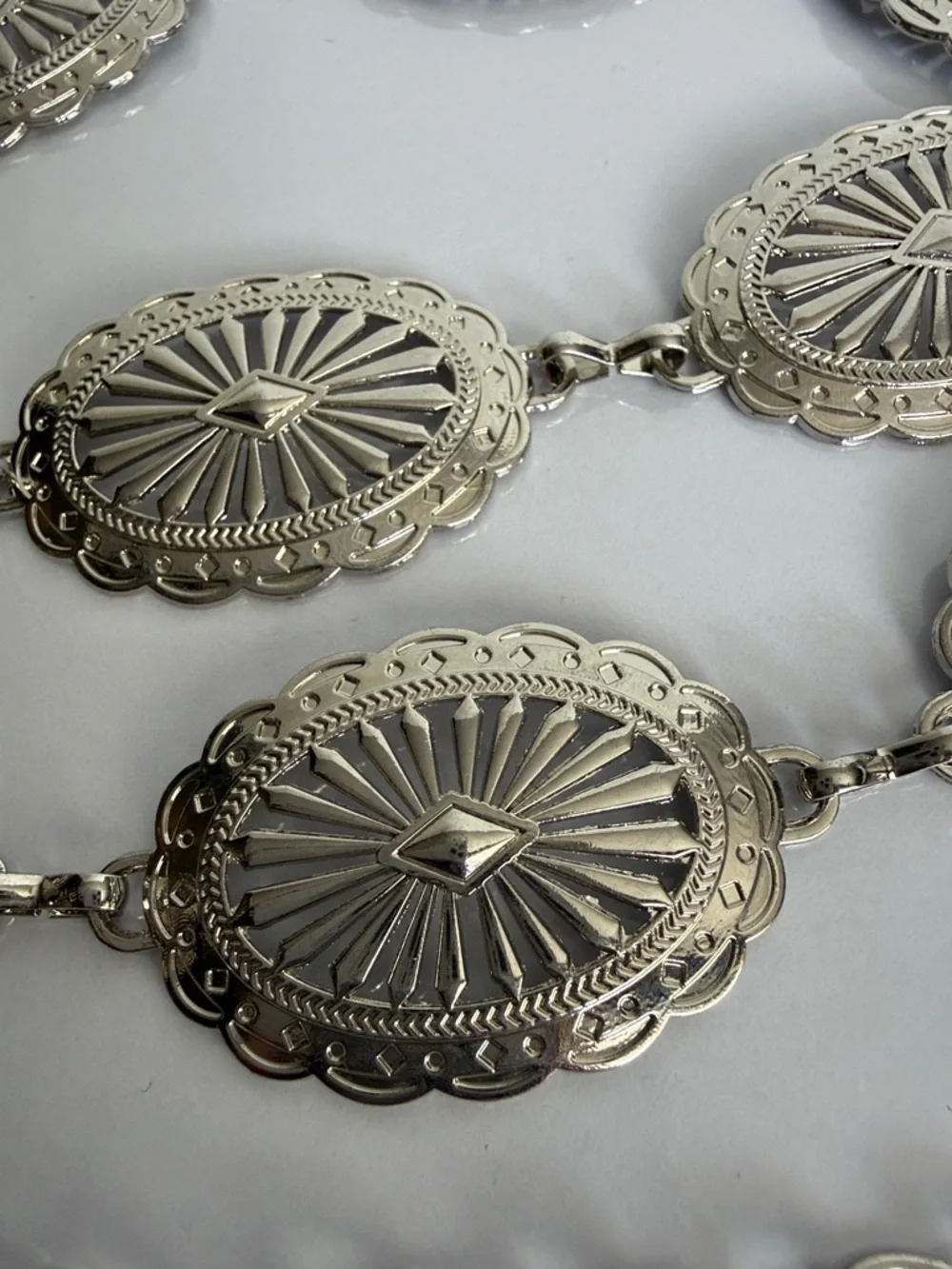 Vintage-Inspired Silver Concho Belt - Picture 3 of 8